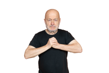 a man holding his hands