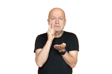 A man gesturing during an argument
