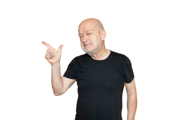 A man making a gun gesture with his fingers