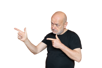 A man making a gun gesture with his fingers