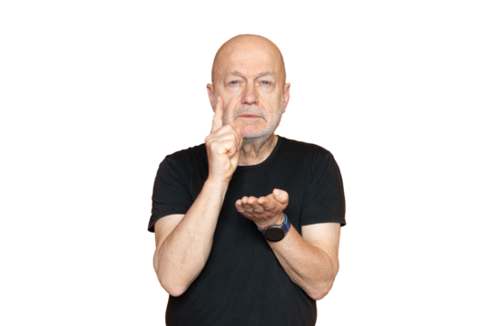 A man gesturing during an argument