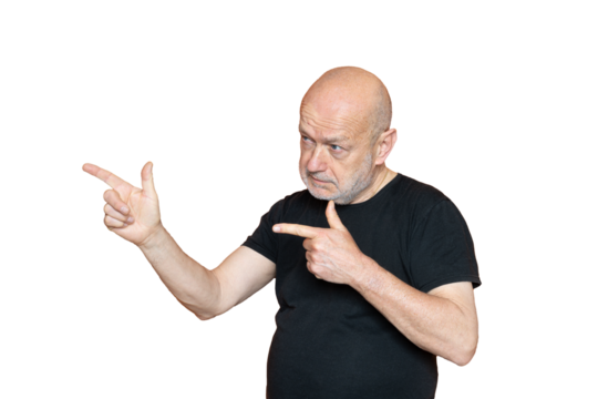 A man making a gun gesture with his fingers