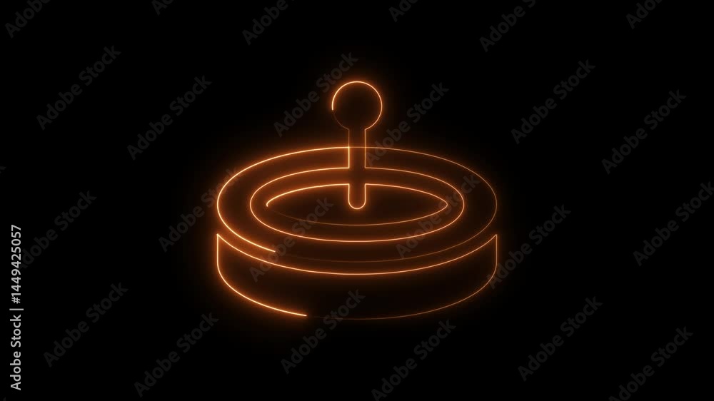 Poster minimalist orange neon key in keyhole animation on black background unique lock concept visual graph