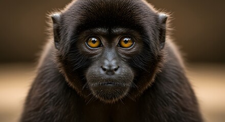 Fototapeta premium Close Up Portrait of a Monkey Looking Directly at the Viewer