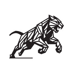 Origami Panther Logo – Modern Geometric Wild Cat Symbol © Dhika