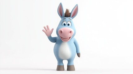 Cartoon donkey waving hello