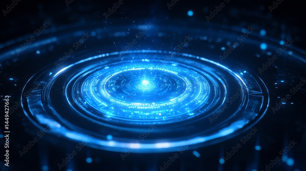 Poster abstract futuristic blue background. futuristic circular podium. empty podium. high technology. desi