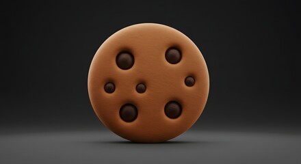 Obraz premium Delicious Chocolate Chip Cookie Isolated on Dark Background