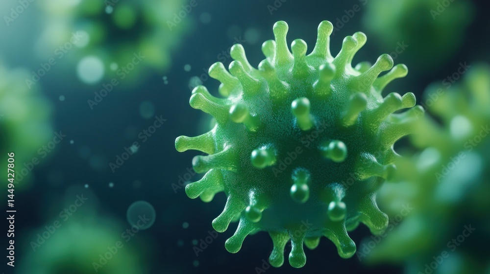 Aufkleber close-up view of a virus particle