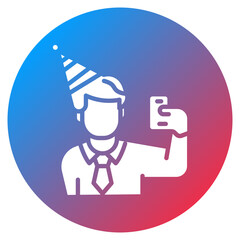 New Year Selfie Vector Icon