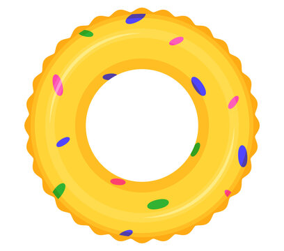 Yellow float ilnflatable swimming ring illustration cartoon summer clipart