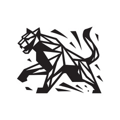 Origami Panther Logo – Modern Geometric Wild Cat Symbol