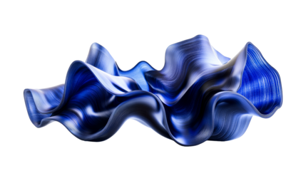 Abstract Wave, Flowing Elegant Silk Form, cut out transparent
