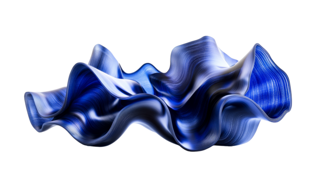 Abstract Wave, Flowing Elegant Silk Form, cut out transparent