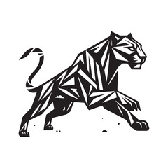 Origami Panther Logo – Modern Geometric Wild Cat Symbol
