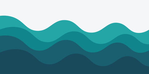 Sea waves layered vector background illustration and sea beach vector illustration.