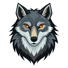 Fototapeta premium wolf head isolated on white