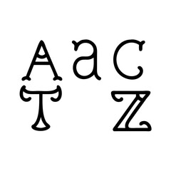 Watercolor vintage black letter a to z , alphabet for crest design, initials, monogram print. Vector font of grunge letters. Hand drawn ink alphabet. Grunge scratch type font.