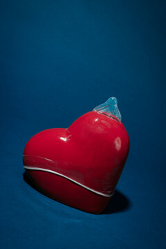 condom covering a heart