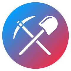 Pickaxe and Shovel Vector Icon
