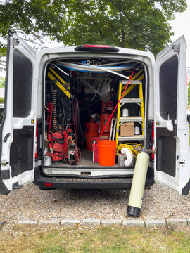 Plumbing work van back 