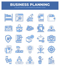Business Planning Icons. A Collection for Strategy and Growth