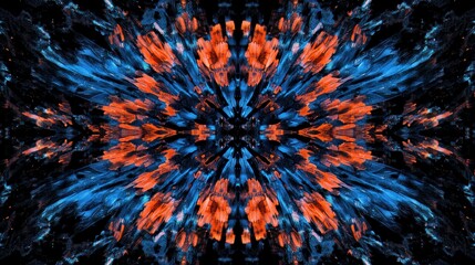 Abstract symmetrical burst of color