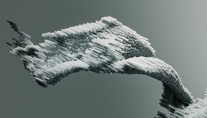 Abstract Digital Art Depicting Interwoven Geometric Structures