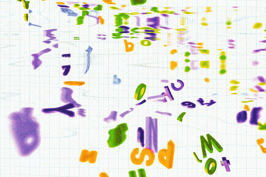 Abstract AI Concept with Colorful Digital Glitch