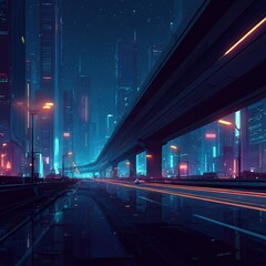 Futuristic City at Night