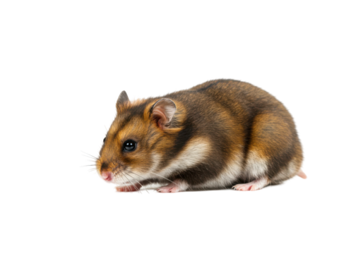 A serene hamster amidst a black abyss