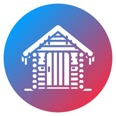 Winter Cabin Door Vector Icon