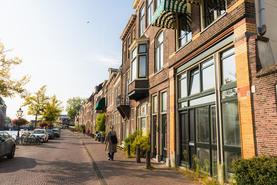 Cozy dutch city architecture in summer 