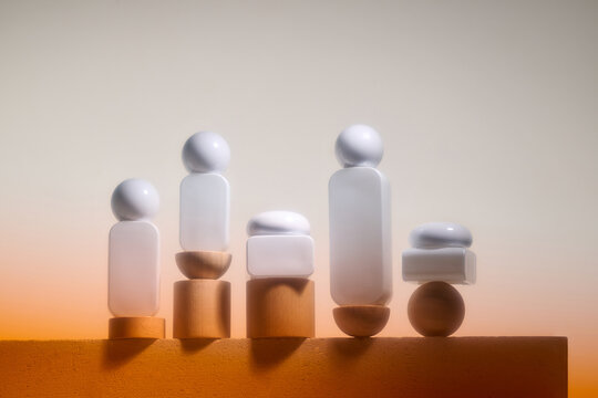 Fototapeta Fairy-tale-like cosmetic minimalist Elegant bottles.