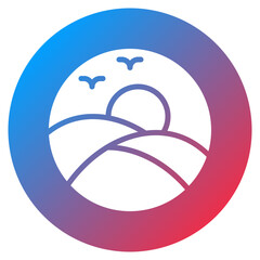 Sunset Dunes Vector Icon