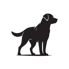 Dog Silhouette in Side Pose, Flat Clean Vector Format