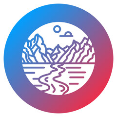 Glacier Valley Vector Icon