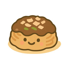 Kawaii japanese pancake okonomiyaki Illustration