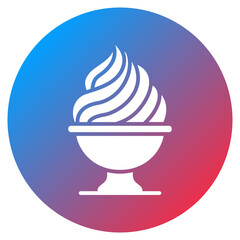 Sweetened Whipped Cream Vector Icon