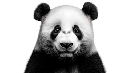 Captivating Giant Panda Close-Up Gaze, Majestic Wildlife, cut out transparent