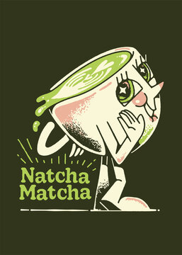 matcha retro mascot