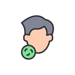 Face bacteria colored icons, minimalist vector illustration ,simple transparent graphic element .Isolated on white background