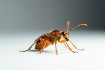 Close-up of single insect on pure white backdrop, science, bug, fauna