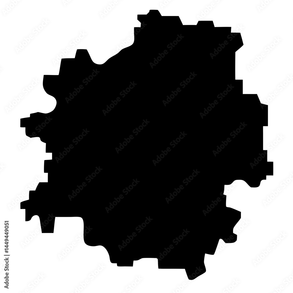 Poster simple black and white geometric shape with jagged and irregular edges