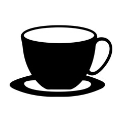 Elegant black and white coffee cup illustration for beverage enthusiasts and designers