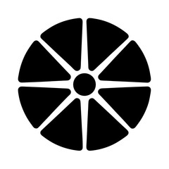 Fototapeta premium Abstract black segmented circular shape with central circle for design elements