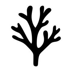 Obraz premium Simple abstract black and white image of a corallike branch form