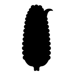 Black silhouette of an ear of corn, a nutritious and tasty treat