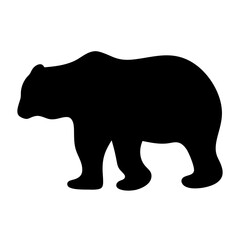 Silhouette of a majestic bear walking in a strong powerful stride