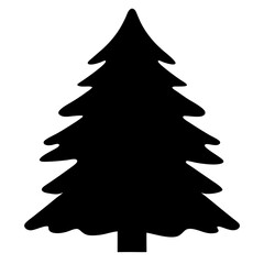 Silhouette of a Christmas tree against a white background for holiday decoration